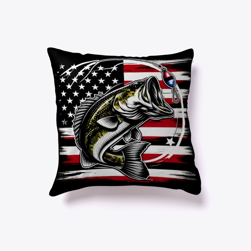 Patriotic Bass Fishing American Flag