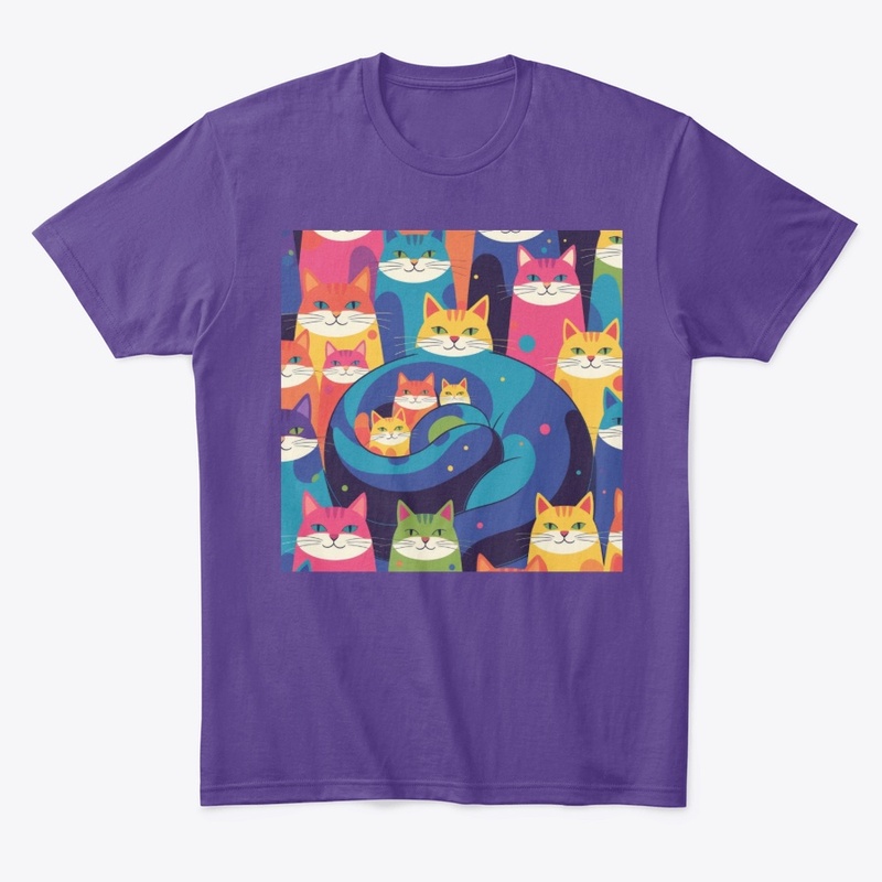 Colorful Cat Family