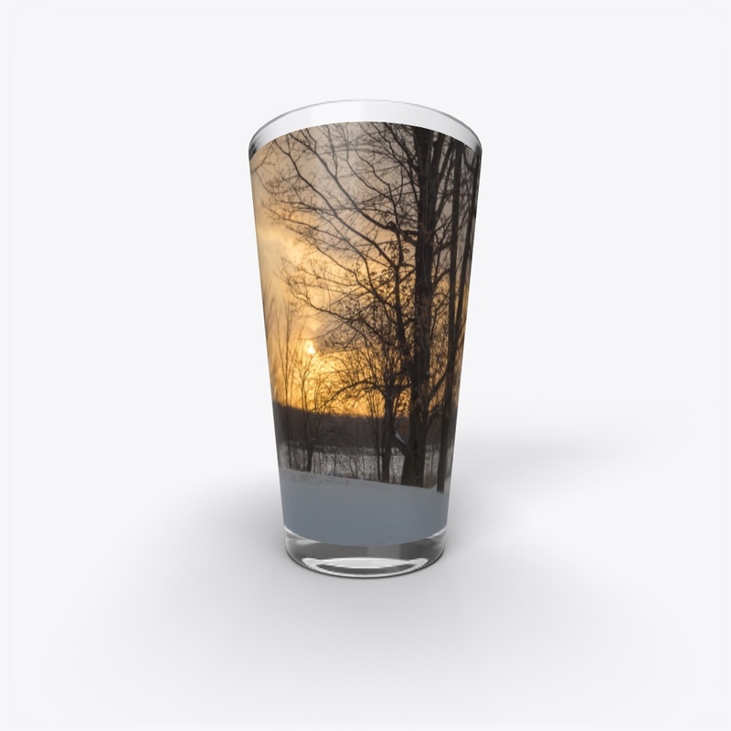 SUNSET VIEW AND WINTER LANDSCAPE