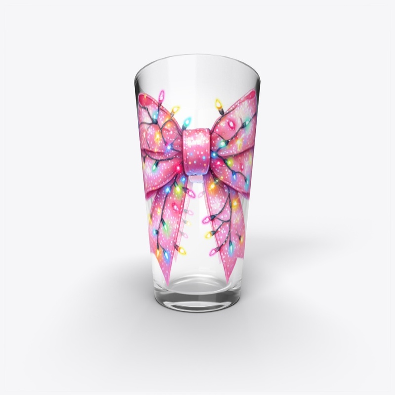 Elegant Chic Pink Bow Christmas Black