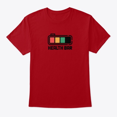 Health Bar Deep Red T-Shirt Front
