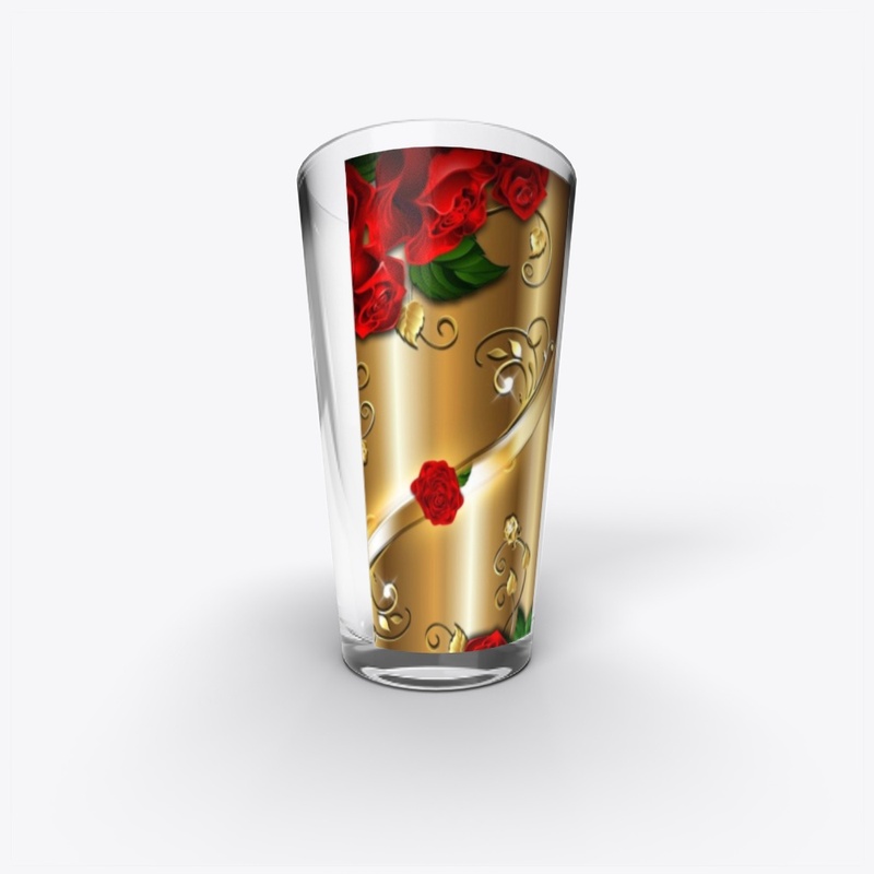 Golden Design on pit glass|