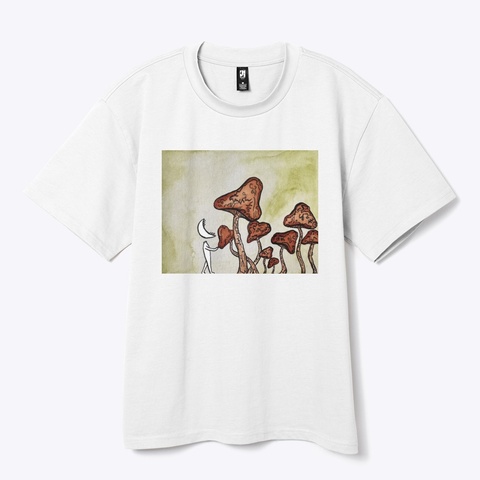 Eat Your Mushrooms White T-Shirt Front