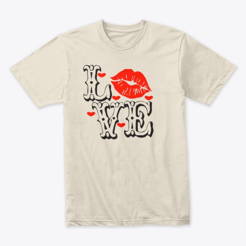 Love Heart Letter Print T Shirt