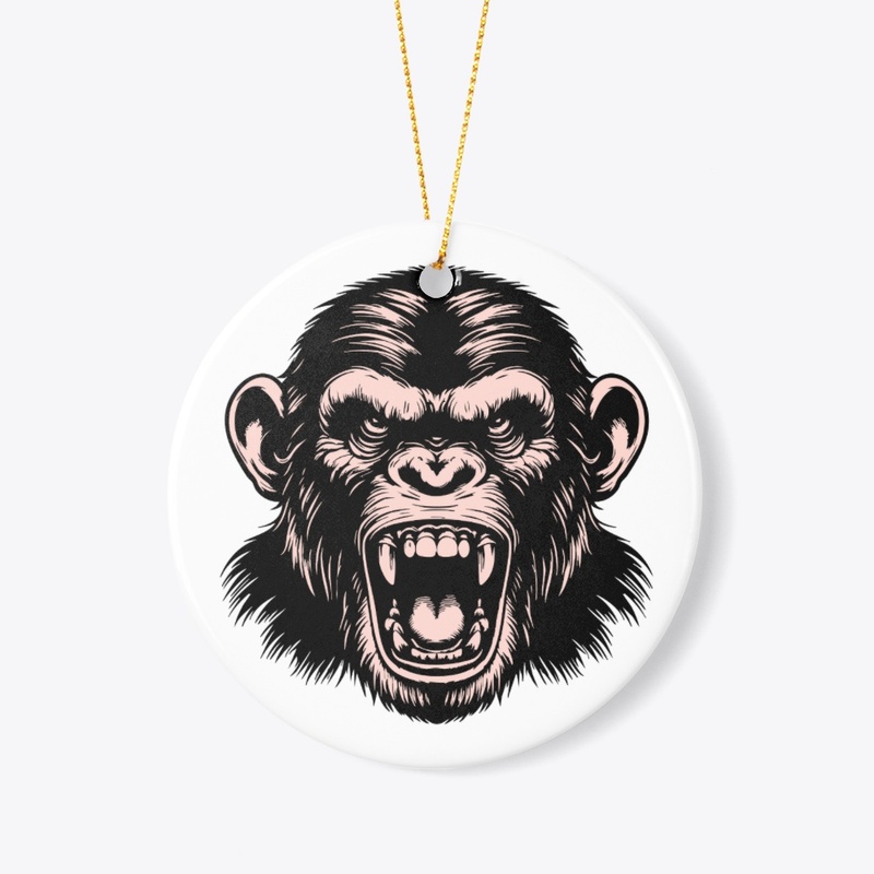 Angry Chimpanzee Head Graphic
