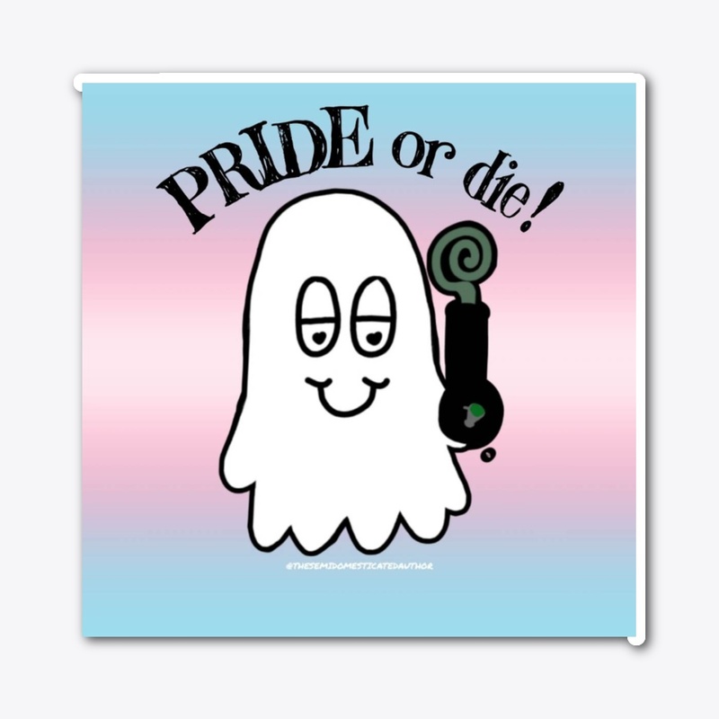 Bong Ghost Trans PRIDE or die sticker 