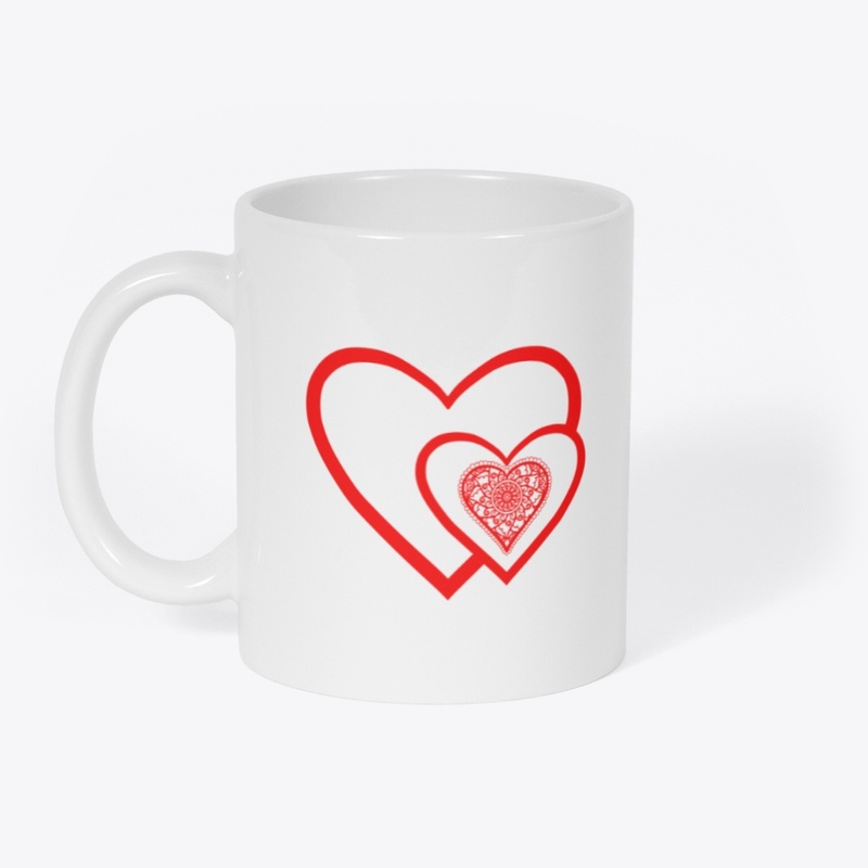 Valentines Day Red Heart Mandala