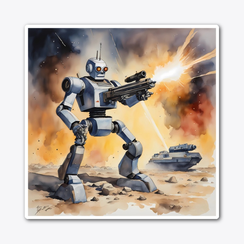 A digital painting of a robot