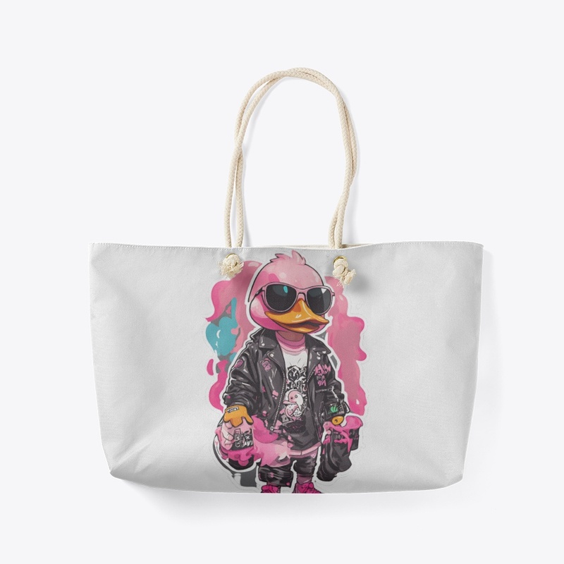 cute pink duck ,wearing sunglasses