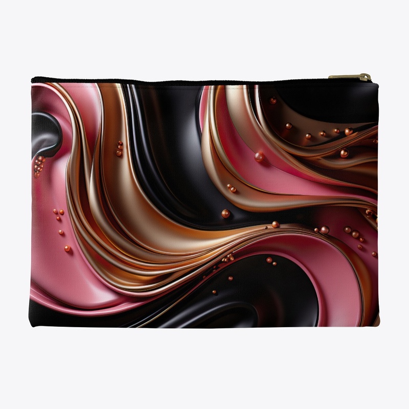 Pink Gold Black Swirls