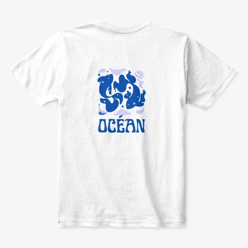 Minimalist Ocean Tee – Blue & Lavender