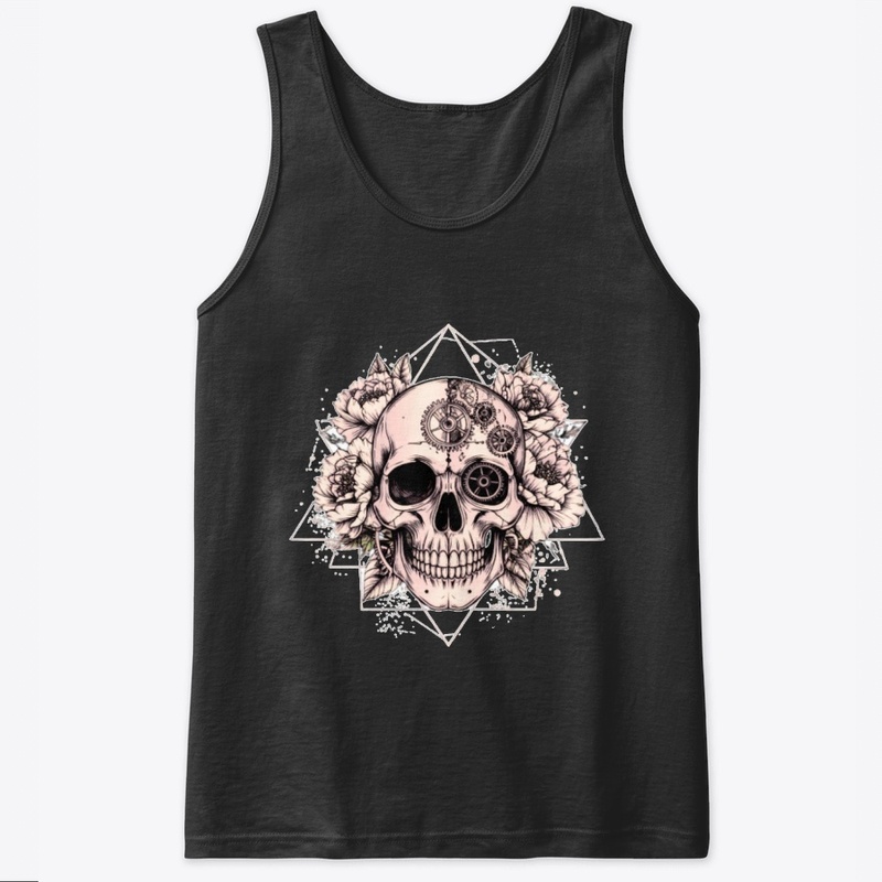 "Mechanical Bloom"-Skull With Gears