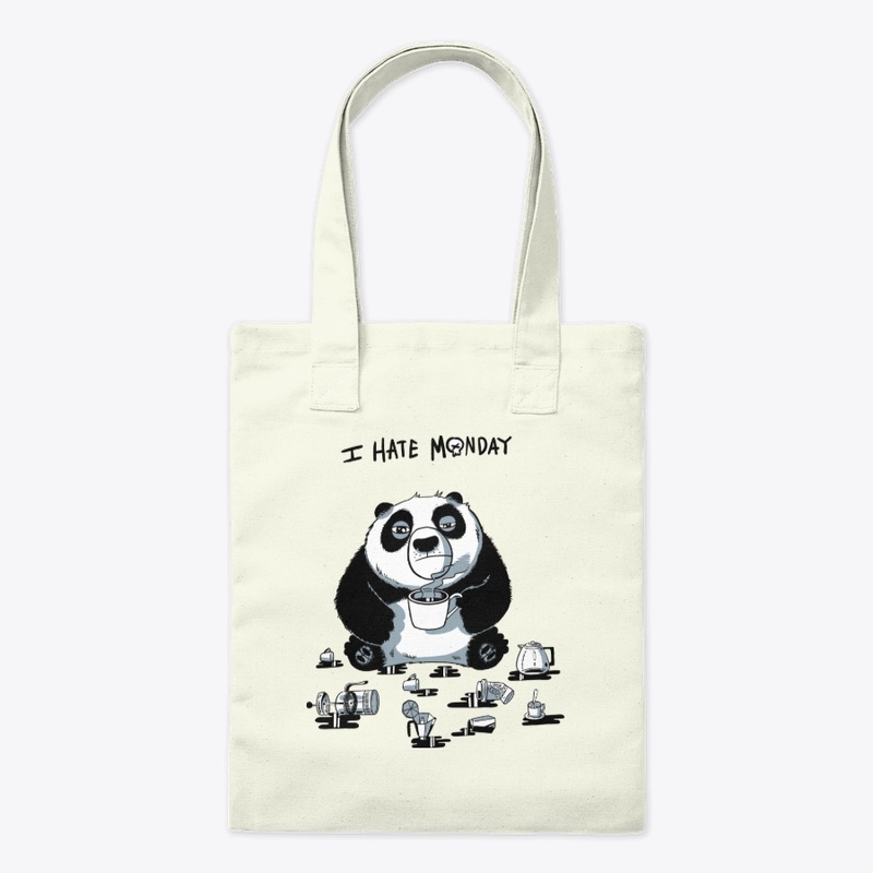tired panda "I hate monday"