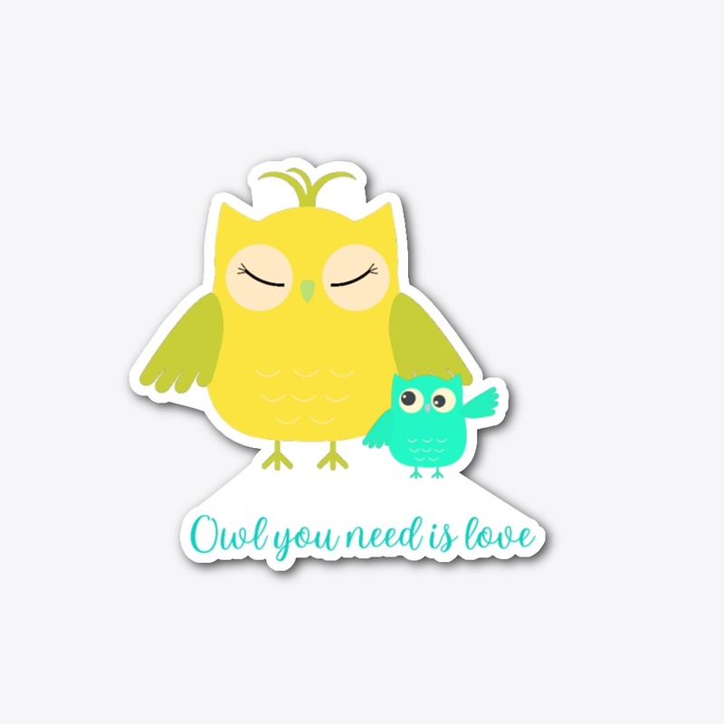 Owl You Need is LOOVE (yellow/blue)