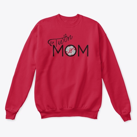 Twin Mom Deep Red  T-Shirt Front