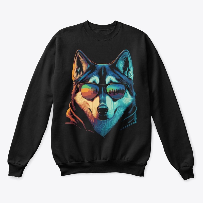 jackofallarts husky with sunglasses