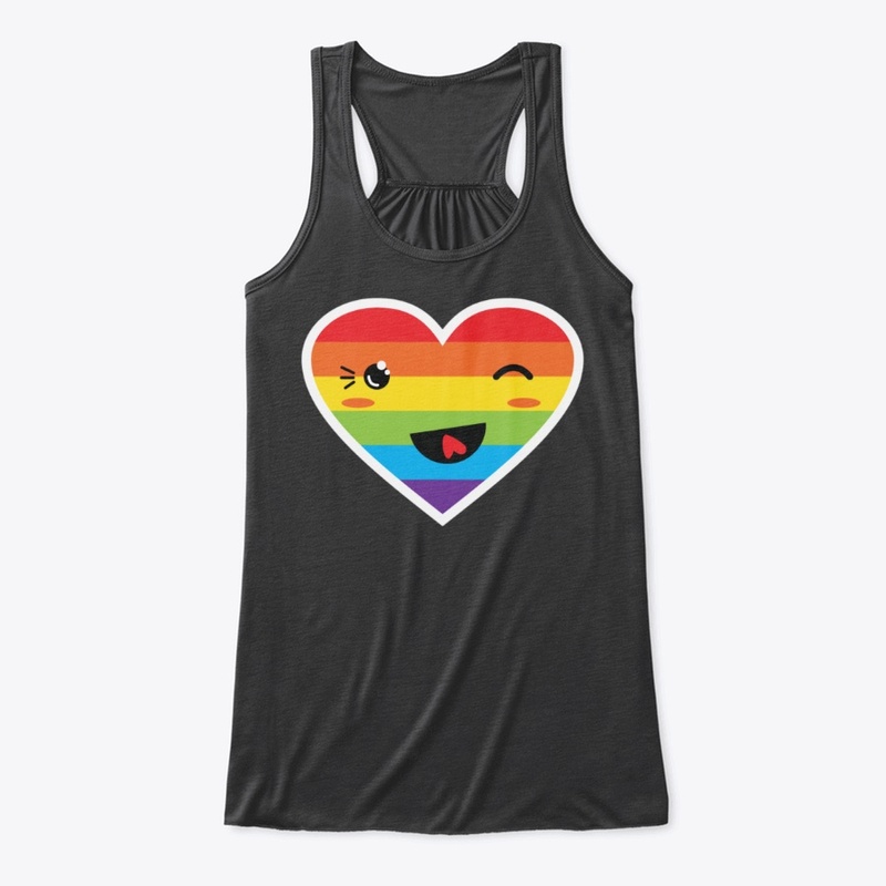 Cute Rainbow Happy Heart LBGT Month