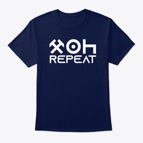 Tacho Repeat T Shirt Navy Maglietta Front