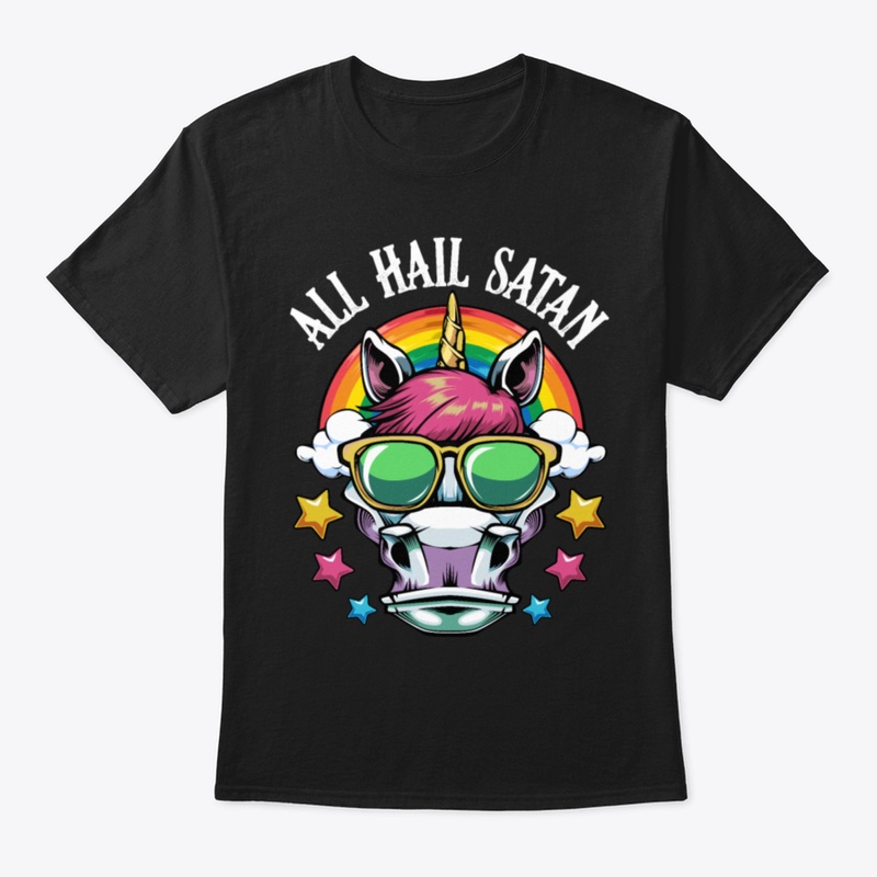 All Hail Satan Unicorn Rainbow Stars Gif