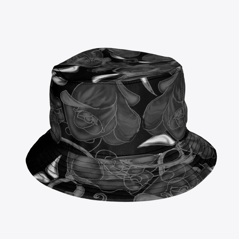 Gray Roses on Black