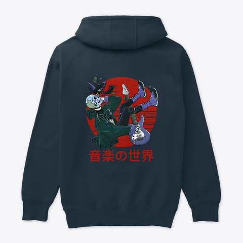 Kore Jay "World Of Music" Hoodie Navy Camiseta Back