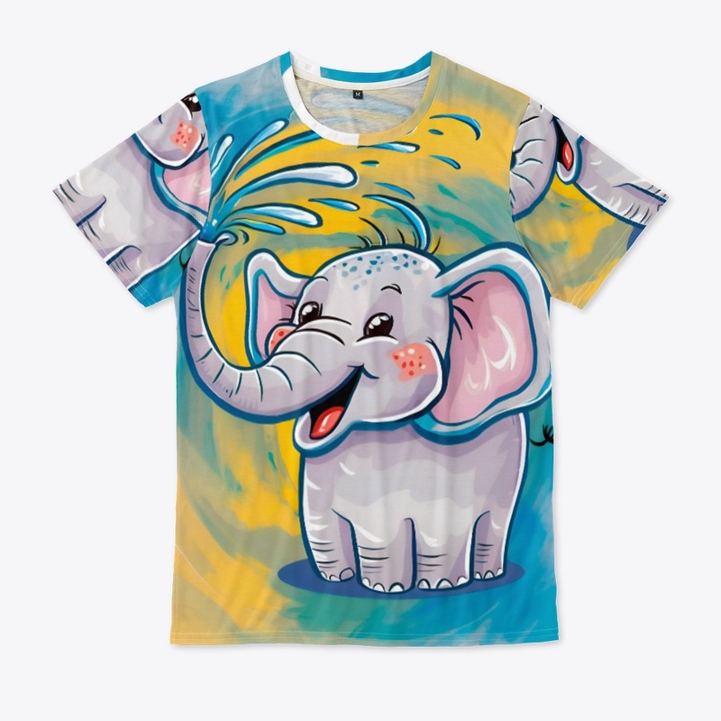 Sprightly Splashing Elephant