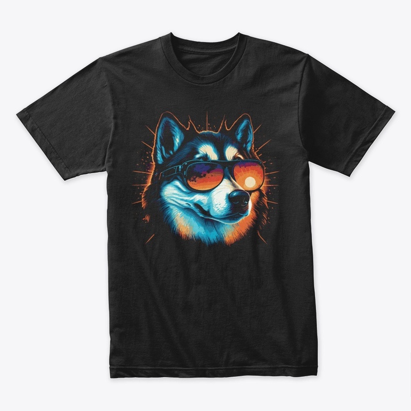 jackofallarts husky with sunglasses