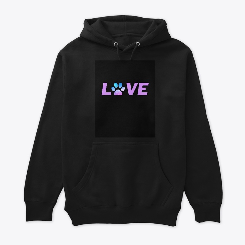 cute dog paw print love t shirt