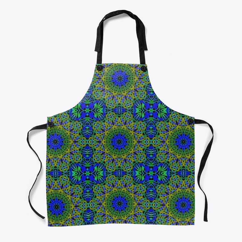 Blue Green Celtic Kaleidoscope Pattern