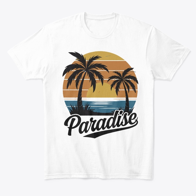 sunset and palm trees T-shirt design.