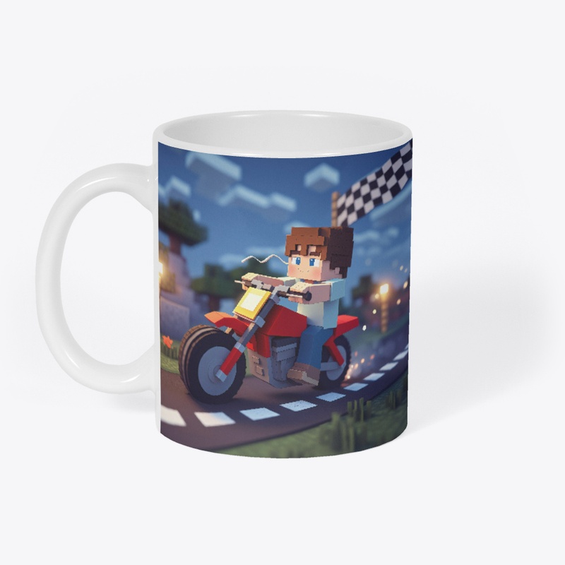 Mug (boy riding a motorcycle design)