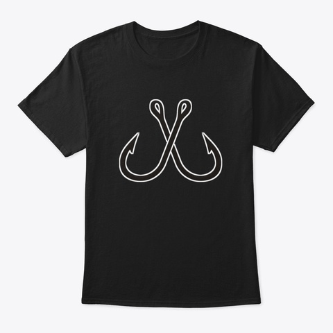 Hook Design Black T-Shirt Front