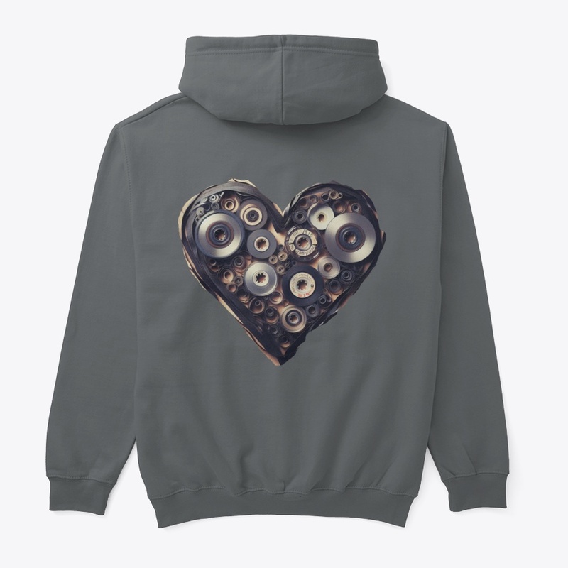 Retro cassette tapes heart shape hoodie