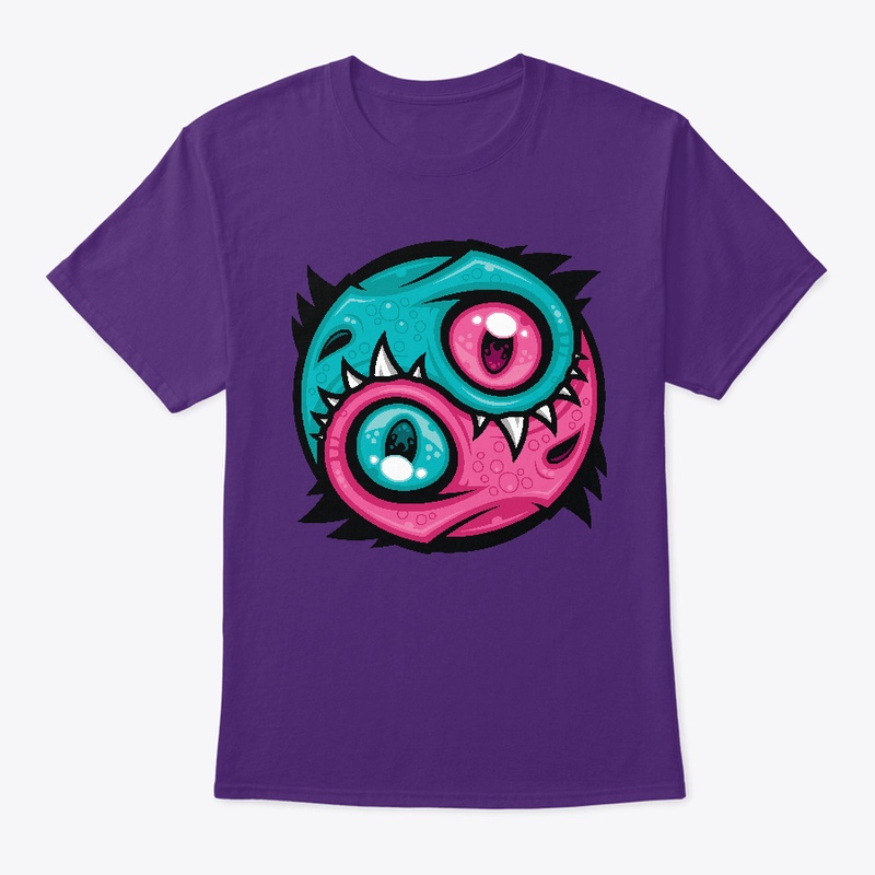 Pink and Teal Yin Yang Dragons