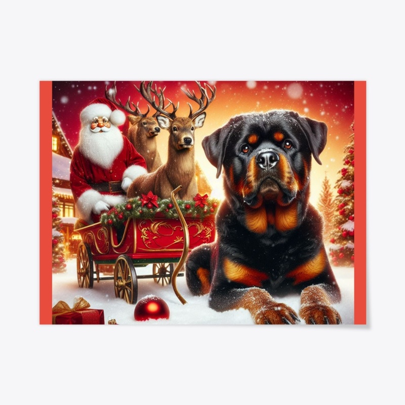 Rottweiler and Santa