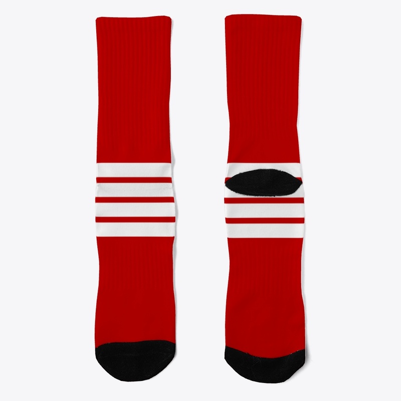 Classic White Stripes On Red