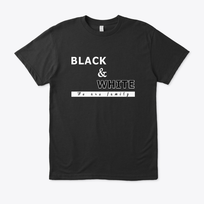 Black n White No Racist We're Family Tee