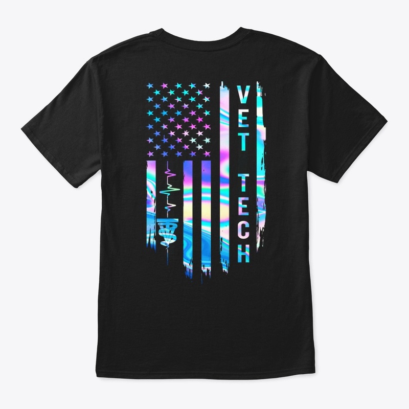 Awesome US Flag Heart VET Tech