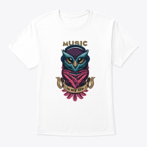 I Love Music White T-Shirt Front