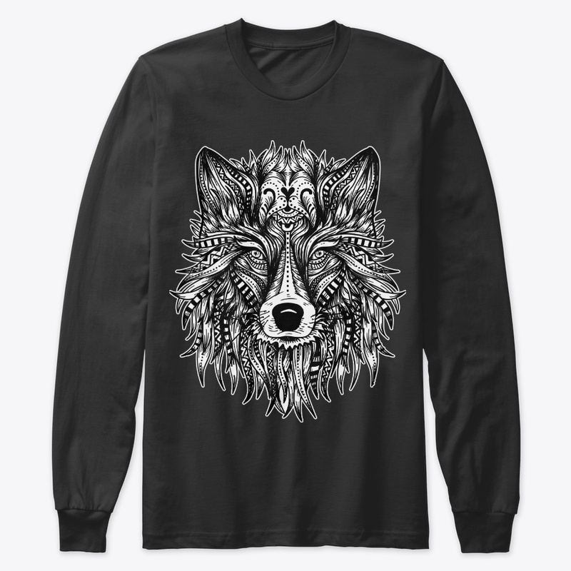 Mandala Style Coolest Tribal Wolf