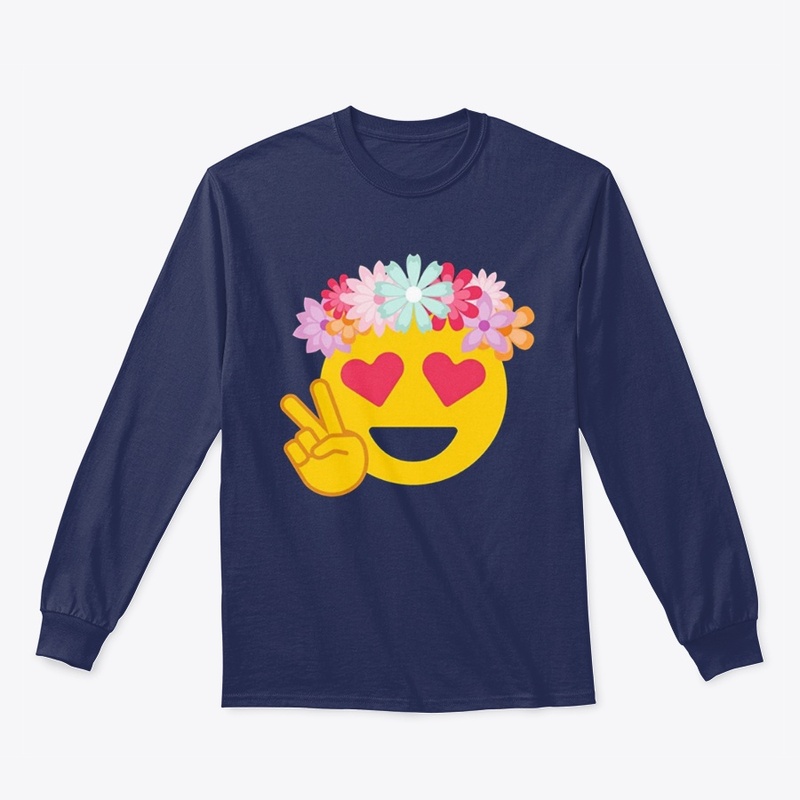 Hippy Peace Heart Eyes Emoji Shirt 