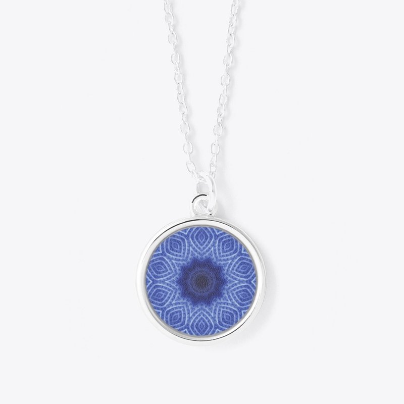 Blue and White Striped Kaleidoscope 