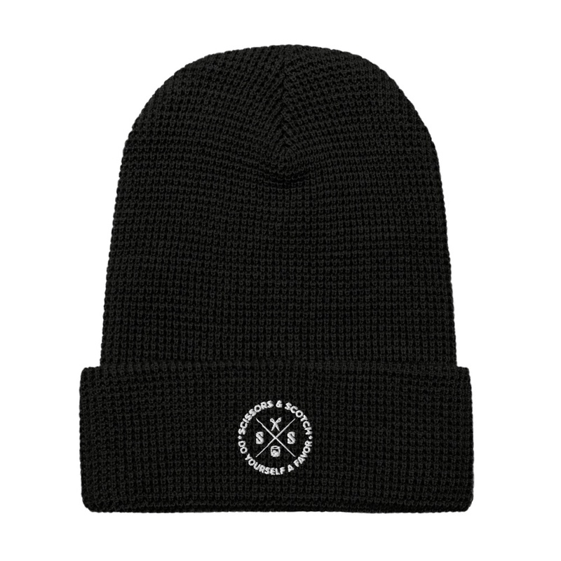 Circle Emblem Waffle Beanie