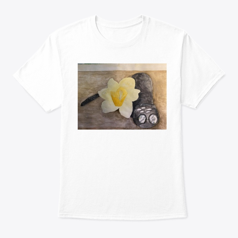 Cute Cat and Daffodil Watercolour Art