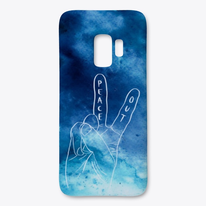 BLUE TIE DYE PEACE OUT | WHITE LOGO