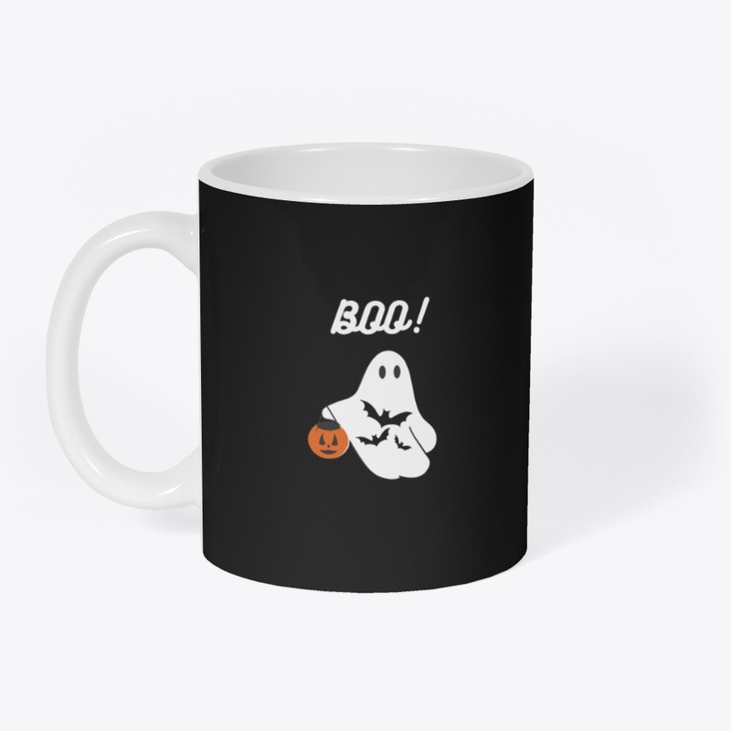 Black Illustrated Ghost T-shirt 