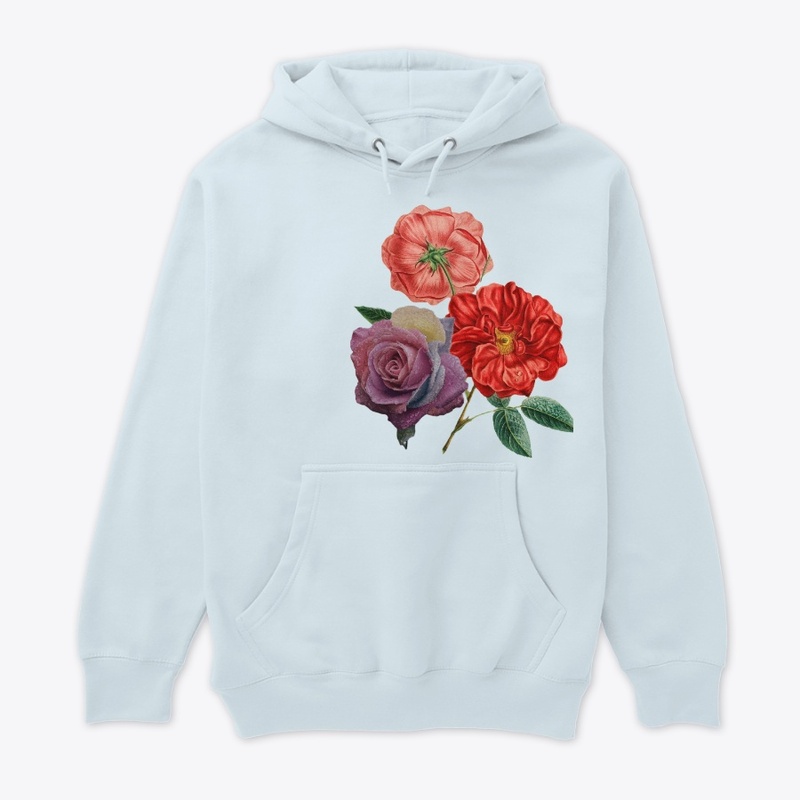 3 Red, Pink Colorful Flowers, Only