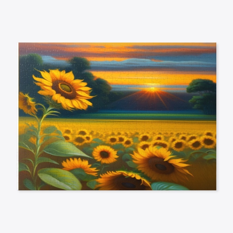 Sonnenblumen im Abendrot