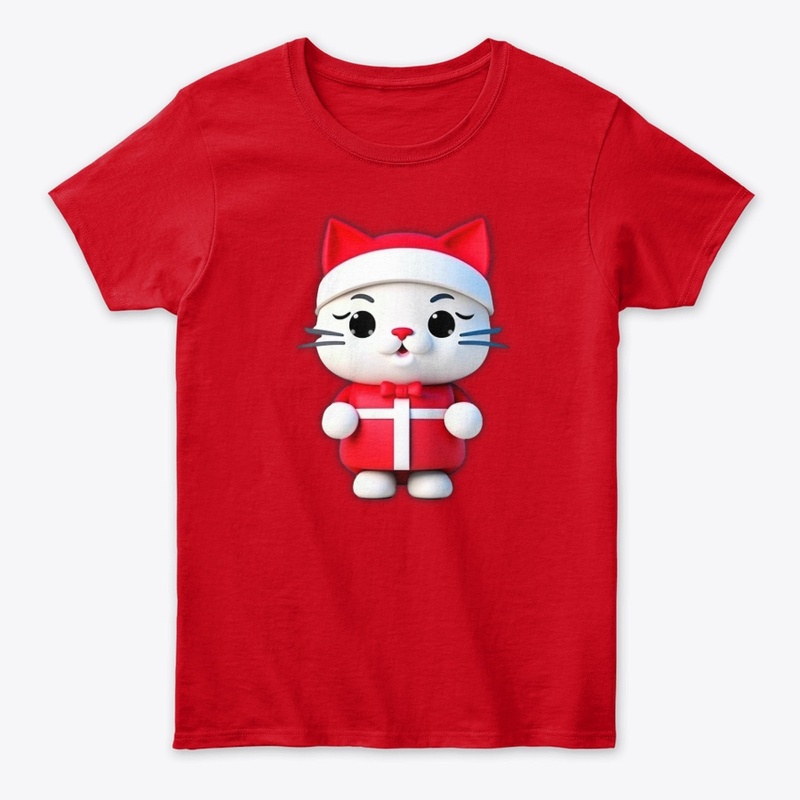 3D Santa Kitty with Gift