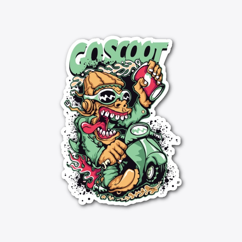 COSCOOT FUNNY MASCOT ON SCOOTER